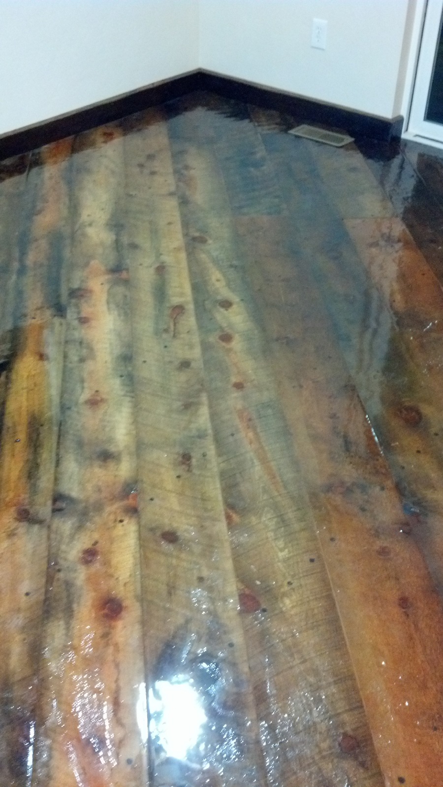 Clear Epoxy Coating Over Wood Substrate