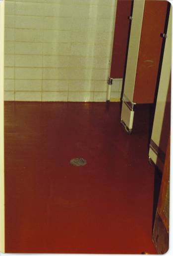 Epoxy.com Product #24 Pigmented Epoxy Mortar used on a the bathroom floor a a dorm at UVM in Burlington, Vermont
